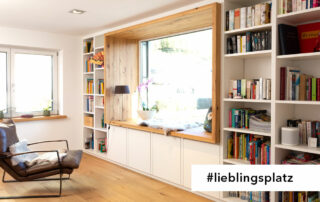 Wir schaffen Lieblingsplätze – Sitznische und Bücherregal von Heinen Schreinerei und Innenausbau Ilsfeld